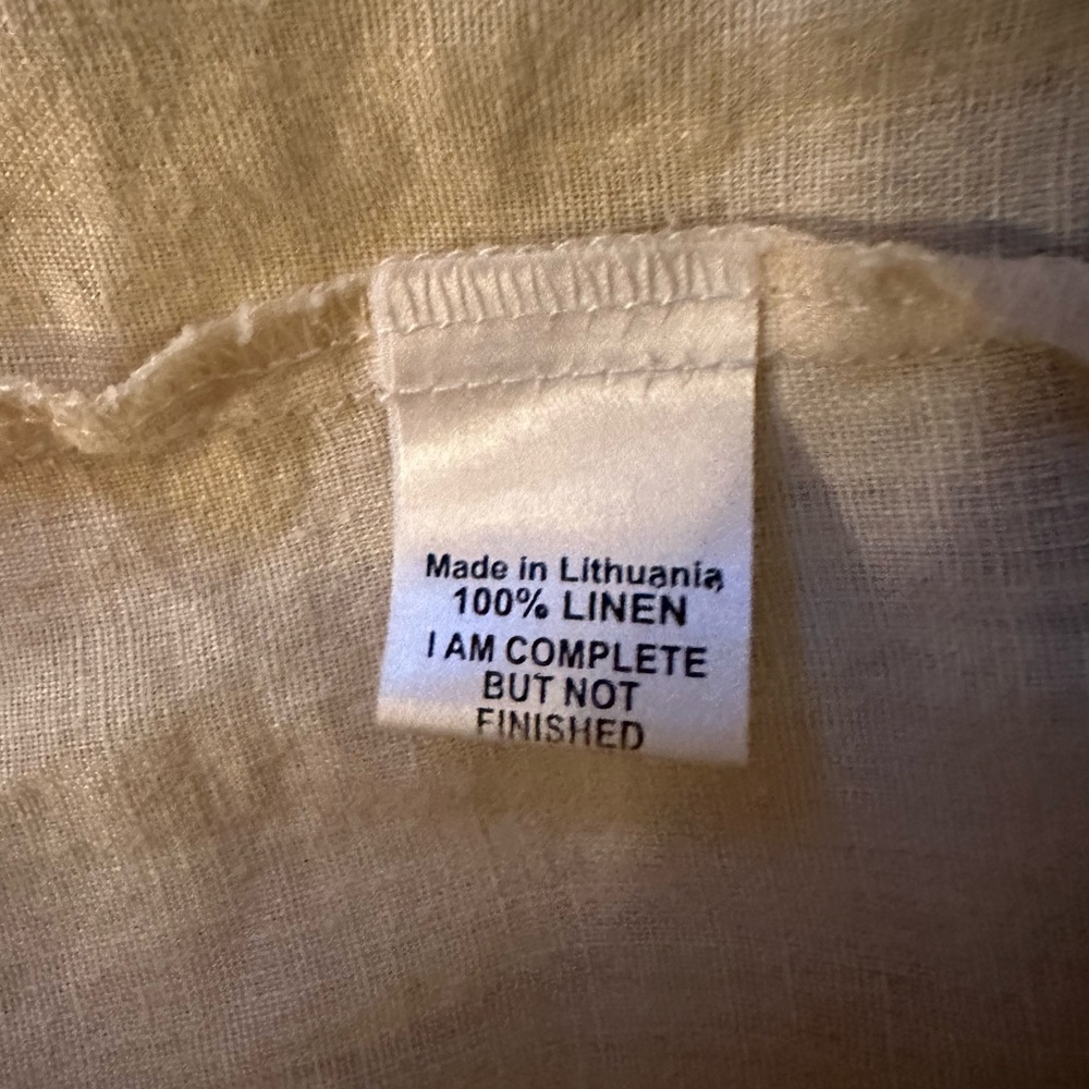 FLAX NWT Corozo Collection heavier weight Linen Mustard Colored Dress Size 1G - Picture 12 of 14